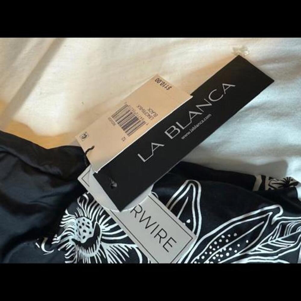 NWT La Blanca Tankini Swimsuit Top, Black//Shadow Floral, SIZE 12 - Picture 3 of 5
